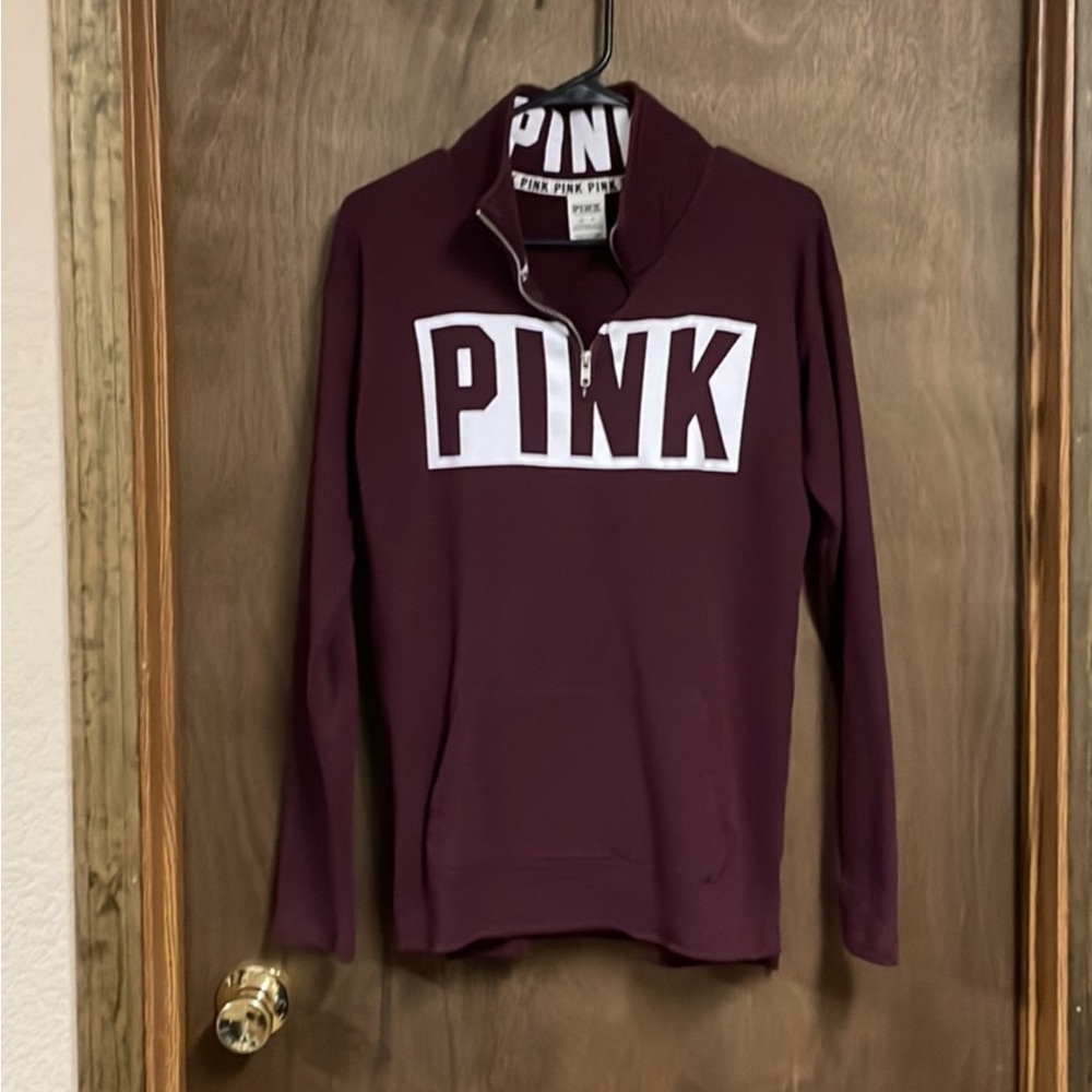 Victorias Secret Pink Quarter Zip Sweatshirt Extra Small